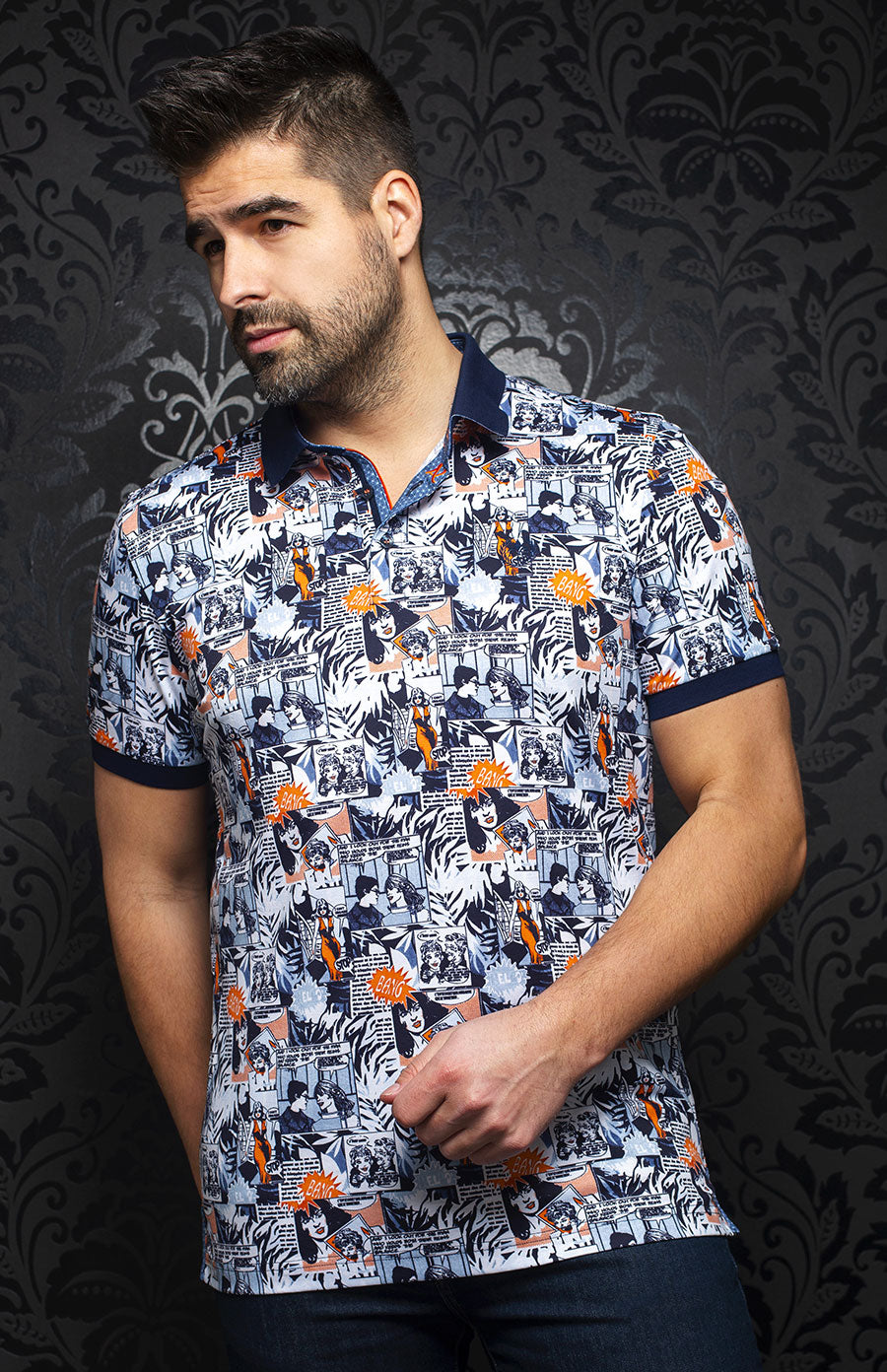 Polo | BARSOTTI, Navy / Orange