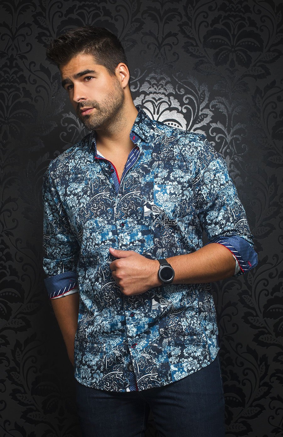 Chemise | BRANSON, Blue - AU NOIR