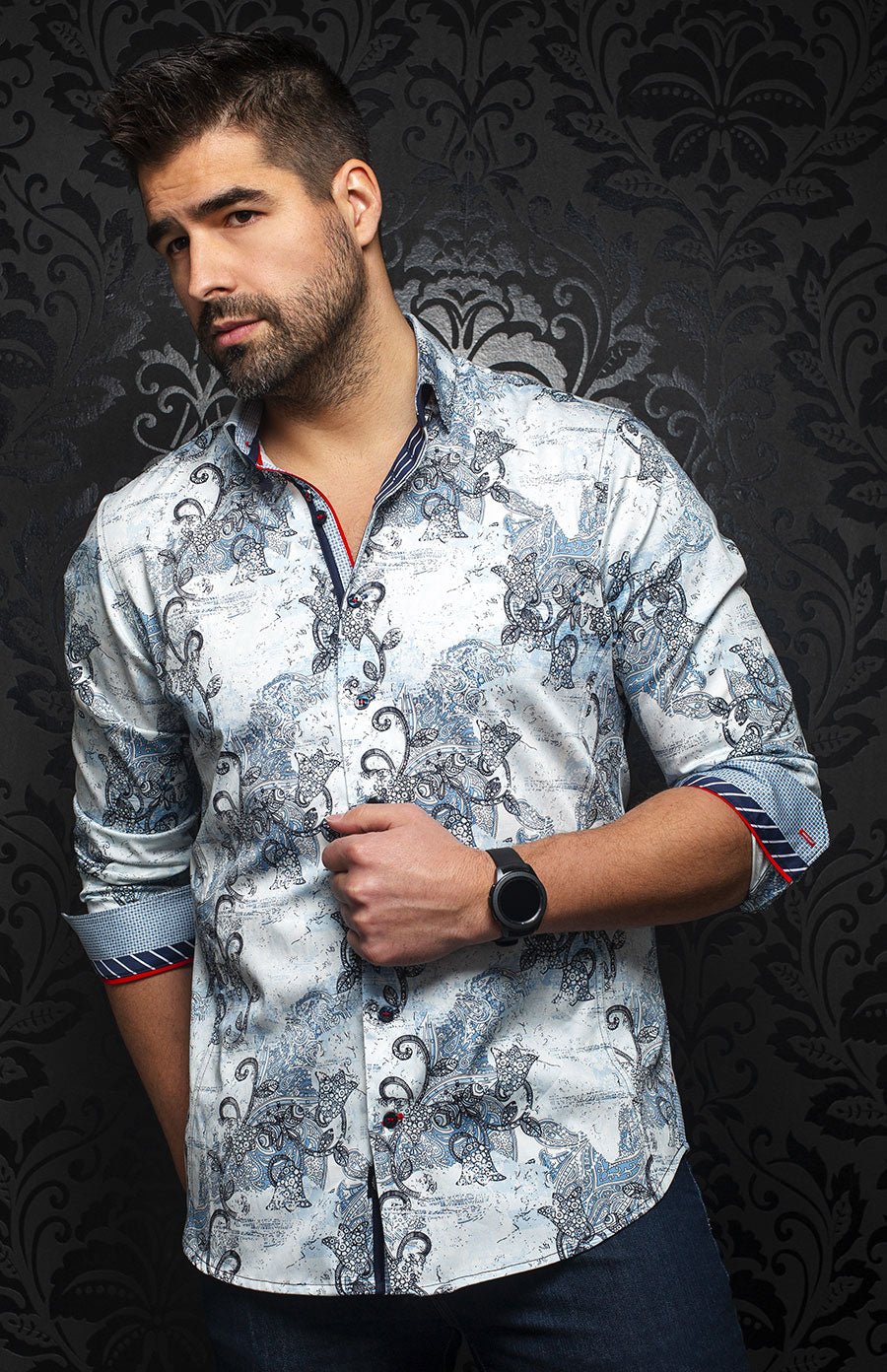 Chemise | BRANSON, Light blue - AU NOIR