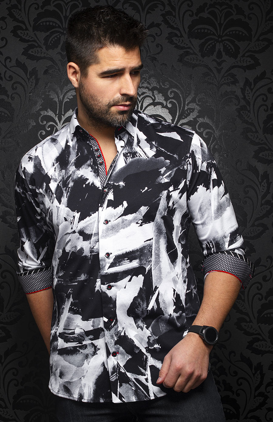 Chemise | BRISBANE, Black / White - AU NOIR