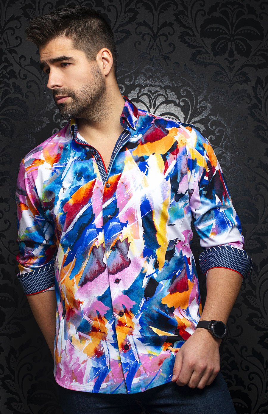 Chemise | BRISBANE, Pink / Multi - AU NOIR