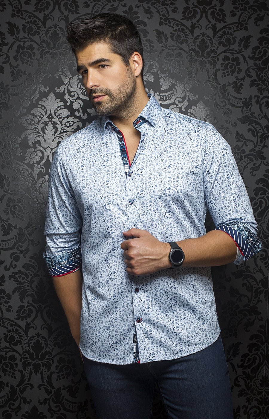 Chemise | DALINO, Light blue - AU NOIR