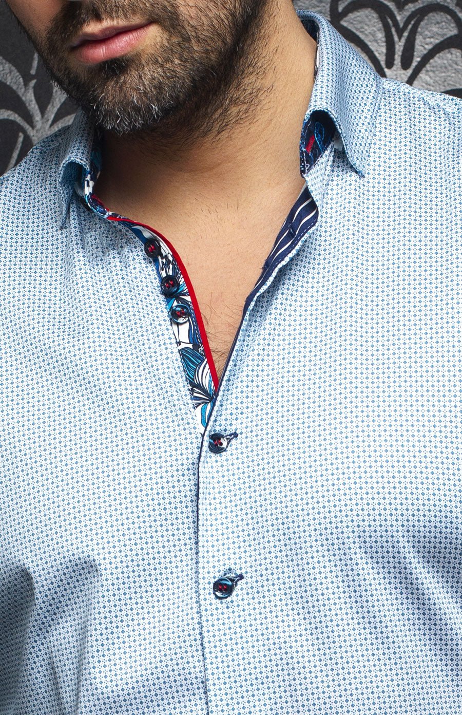 Chemise | DIAMANTE, Light Blue - AU NOIR