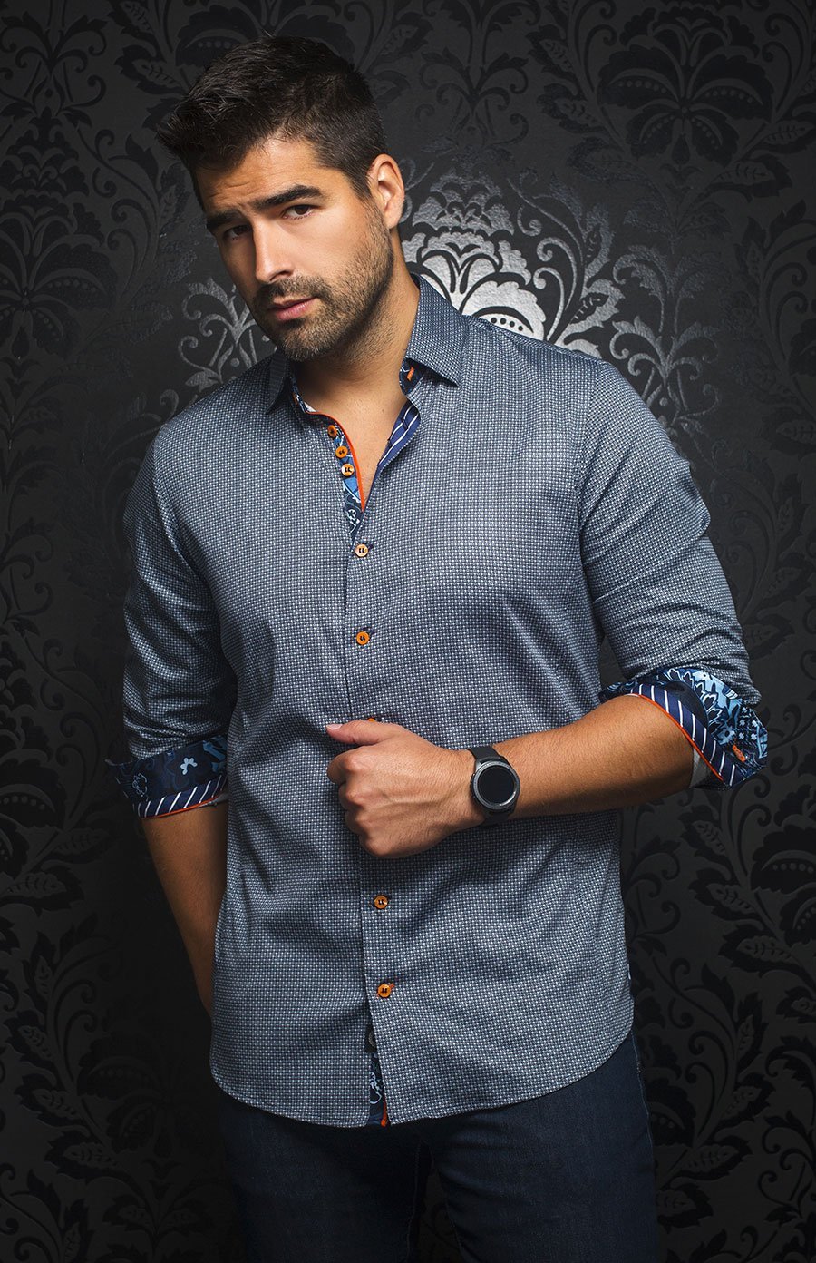 Chemise | DIAMANTE, Navy - AU NOIR