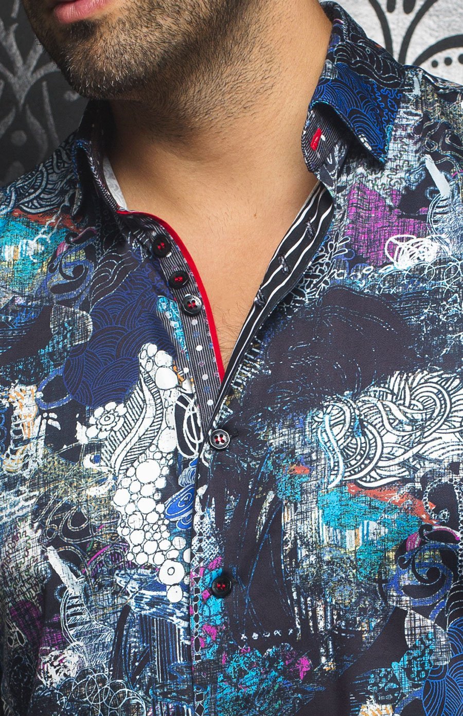 Chemise | KALO, black / Multi - AU NOIR