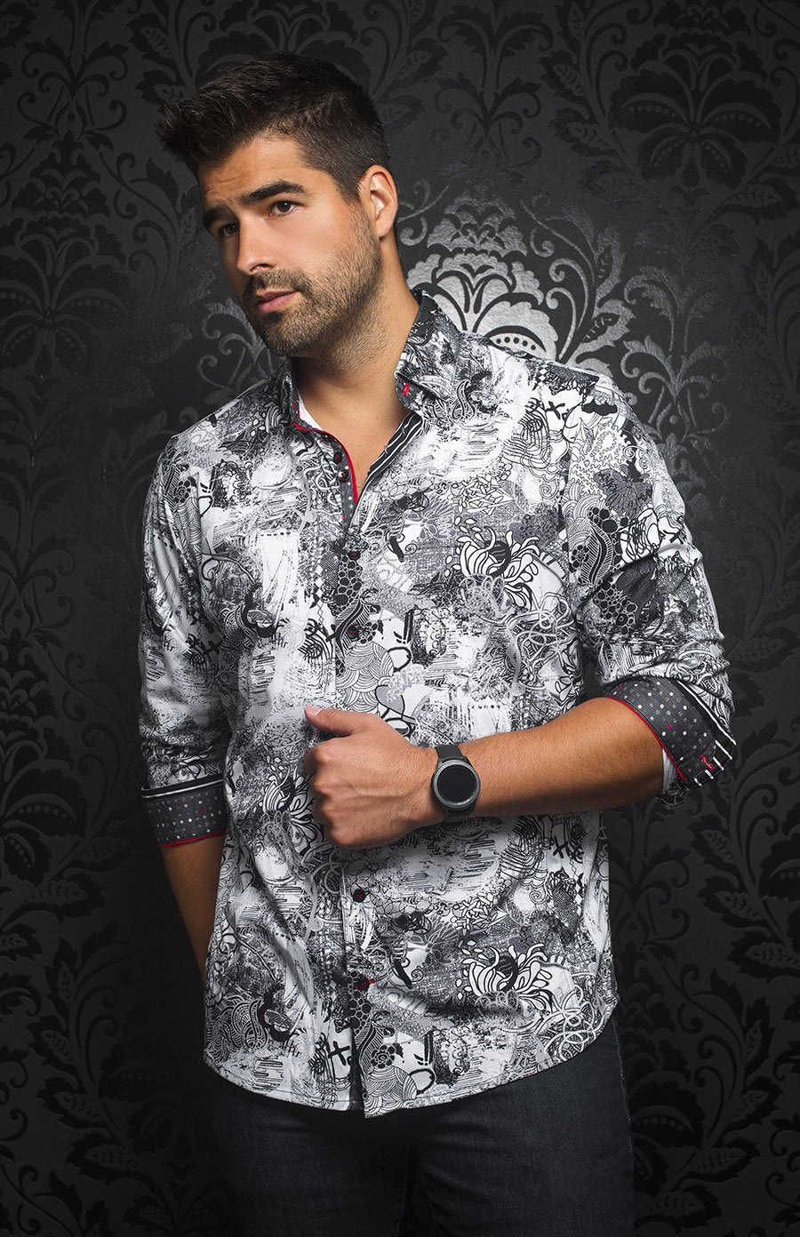 Chemise | KALO, White / Black - AU NOIR