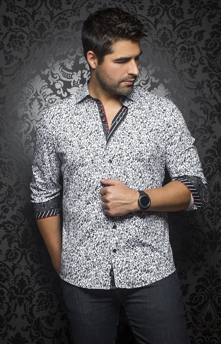 Chemise | Louis, White / Black - AU NOIR