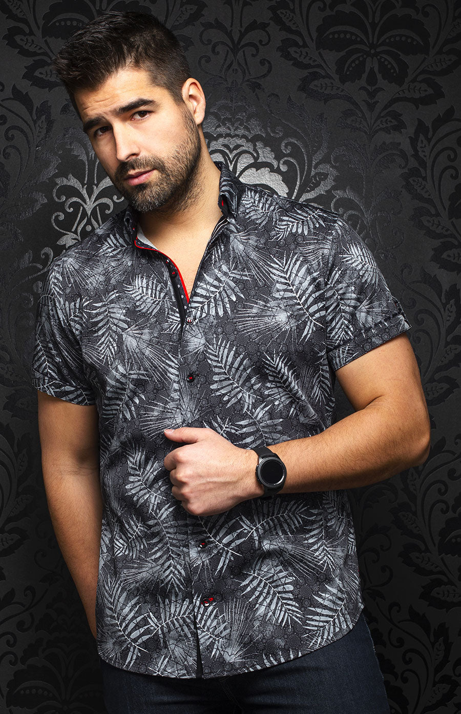 Chemise manches courtes | ELDER, Black - AU NOIR