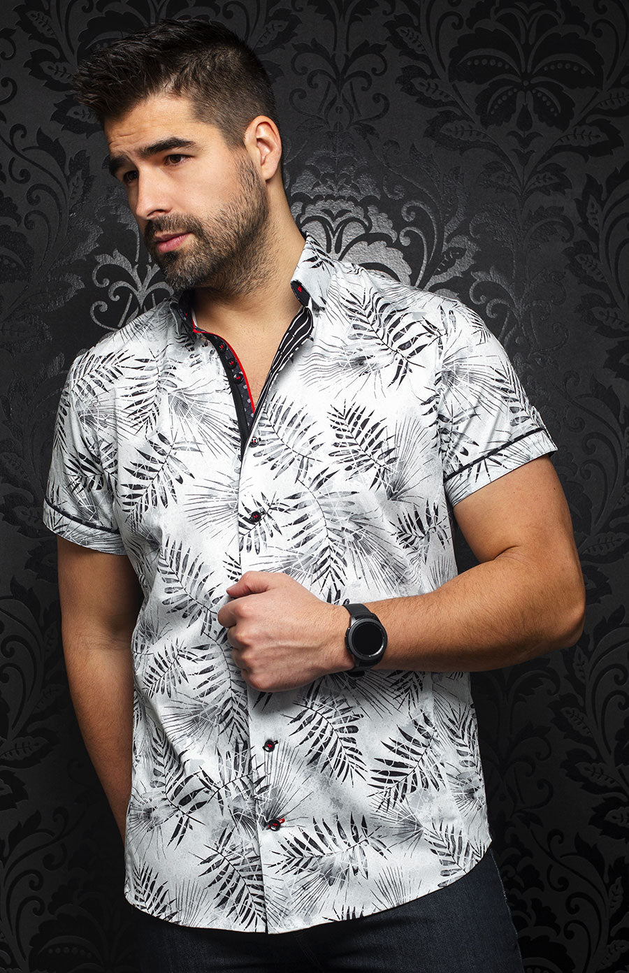 Chemise manches courtes | ELDER, White - AU NOIR