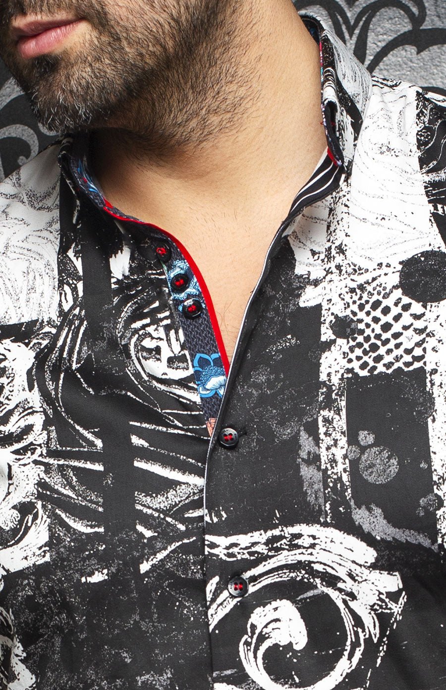 Chemise manches courtes | GABIN, Black / White - AU NOIR