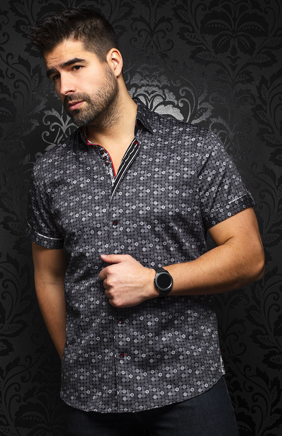 Chemise manches courtes | GAMBIER, Black - AU NOIR