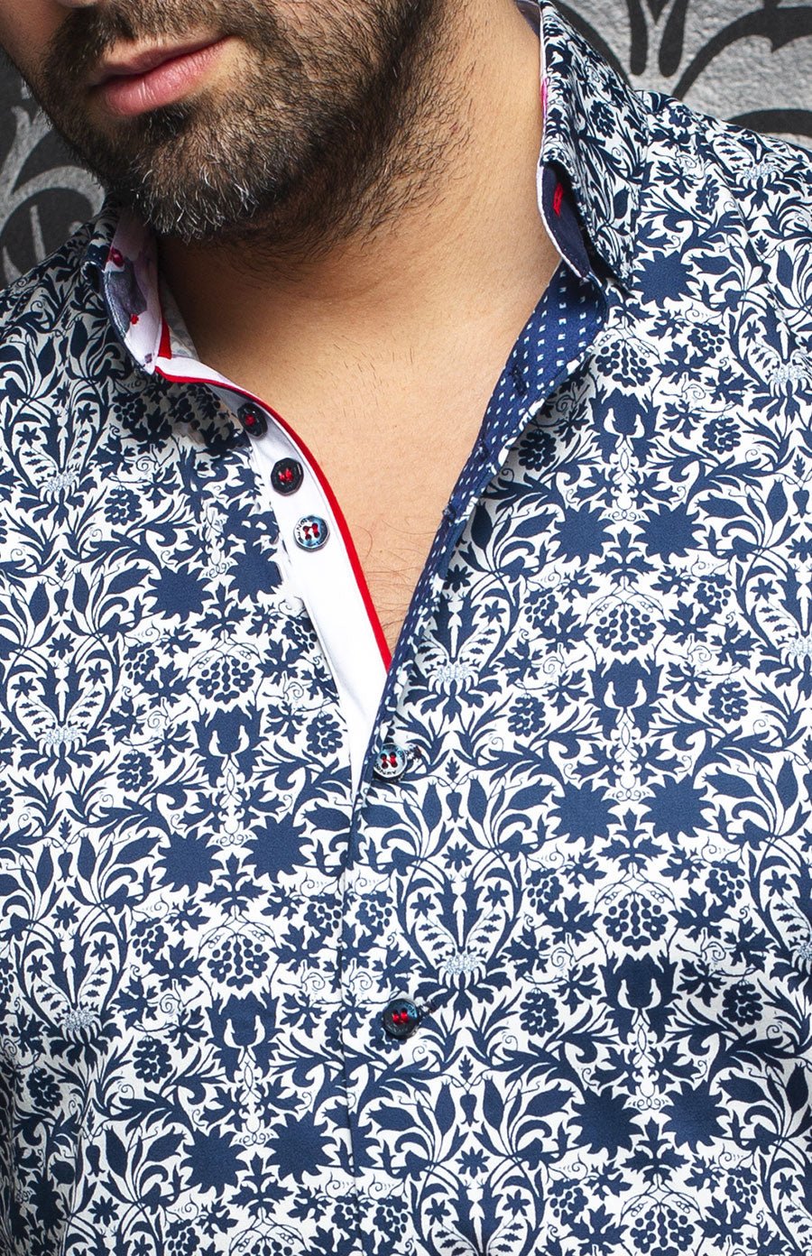 Chemise | MONTFORT, White / Navy - AU NOIR