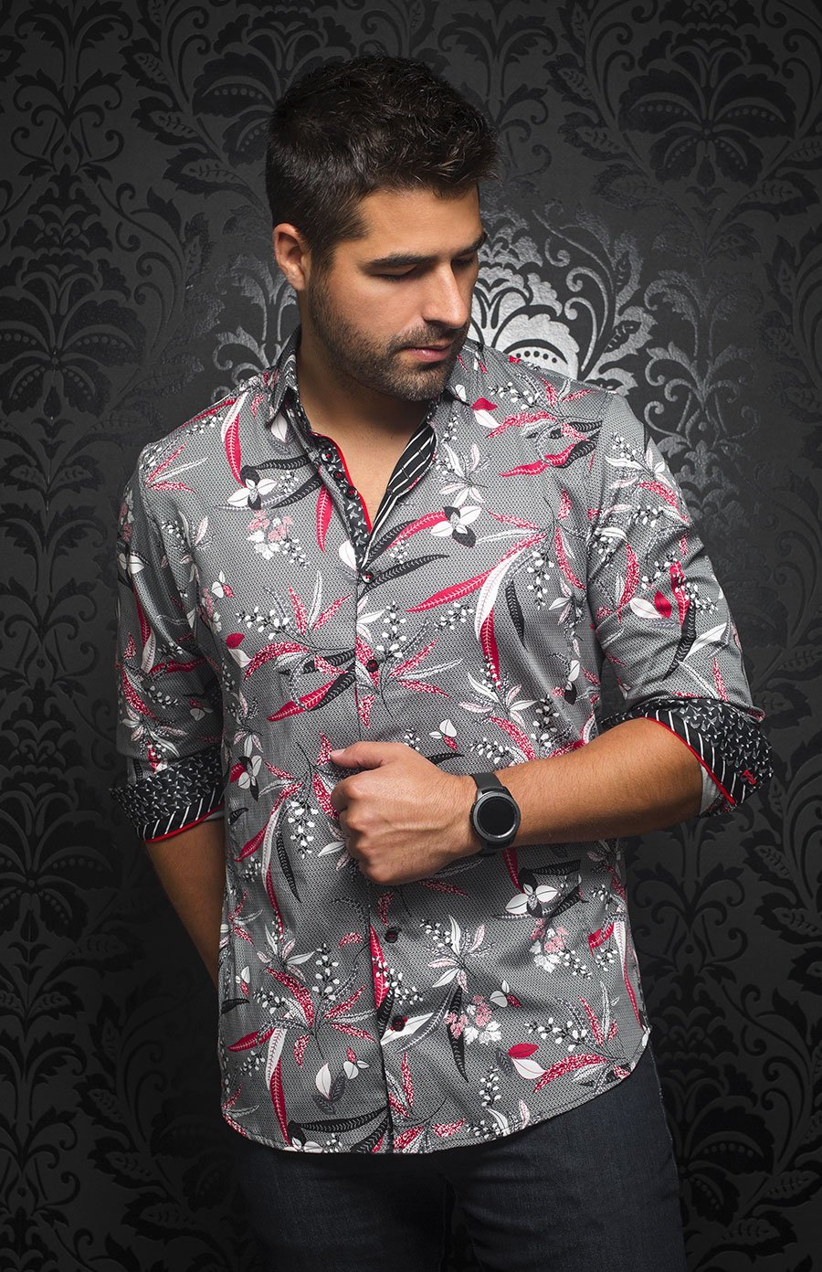 Chemise | MUFFASA, Red / black - AU NOIR