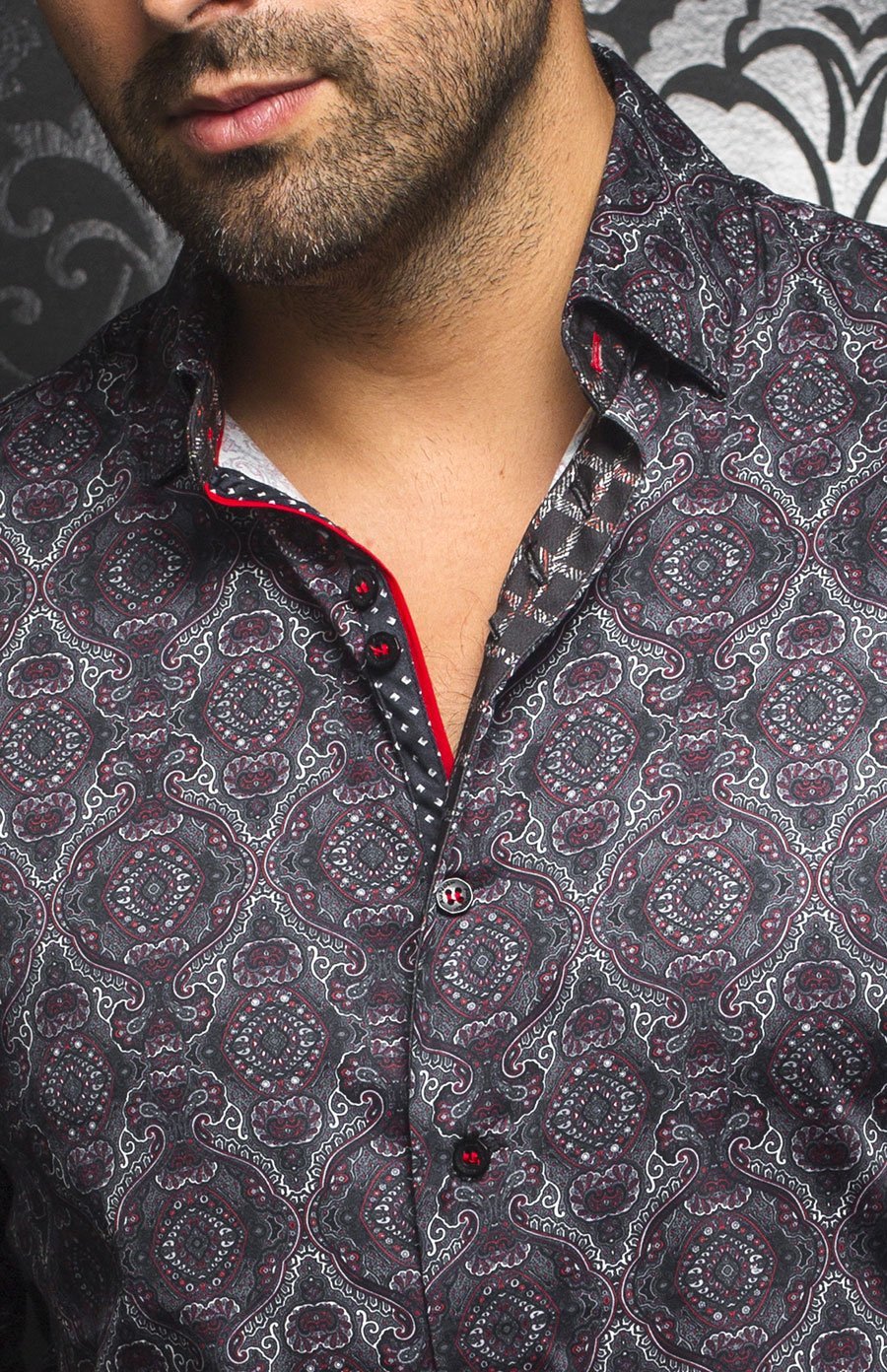 Chemise | MYSTIQUE, Black / Red - AU NOIR