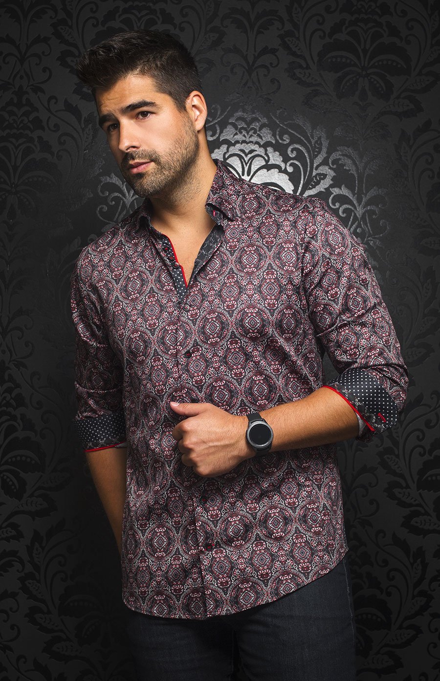 Chemise | MYSTIQUE, Red / Black - AU NOIR