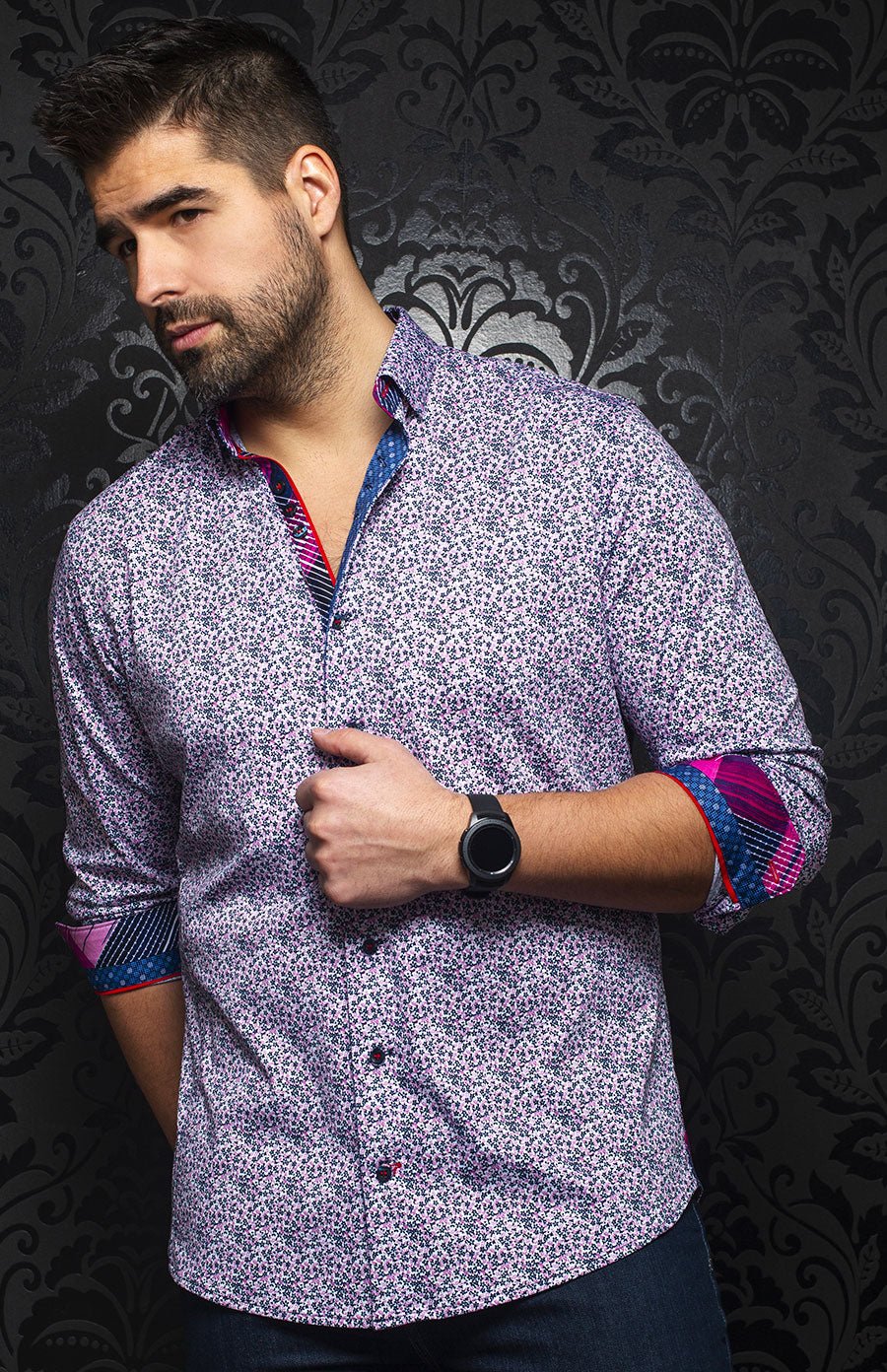 Chemise | PICCINI, Navy / Fuchsia - AU NOIR