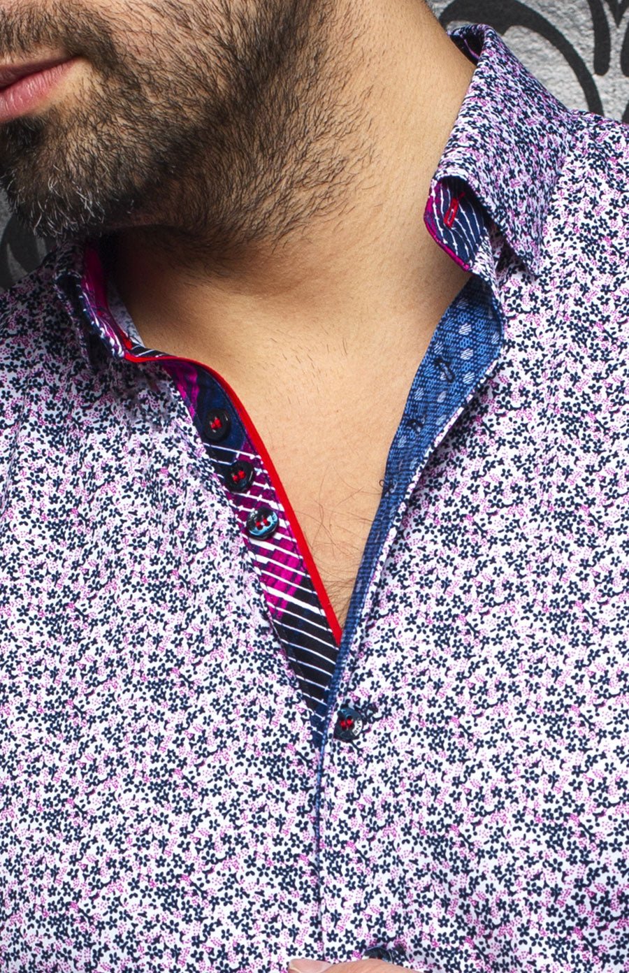 Chemise | PICCINI, Navy / Fuchsia - AU NOIR
