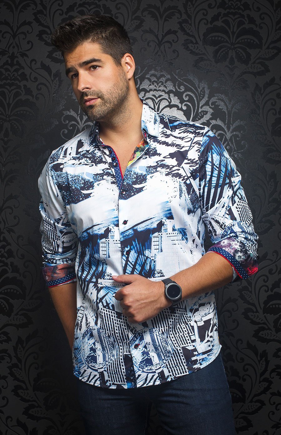 Chemise | POSITANO, Blue - AU NOIR