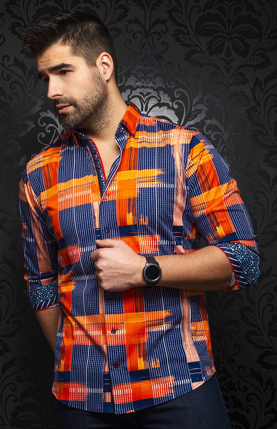 Chemise | RUBICON, Orange - AU NOIR