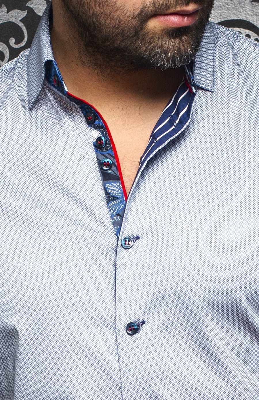 Chemise | STAR, White / Navy - AU NOIR