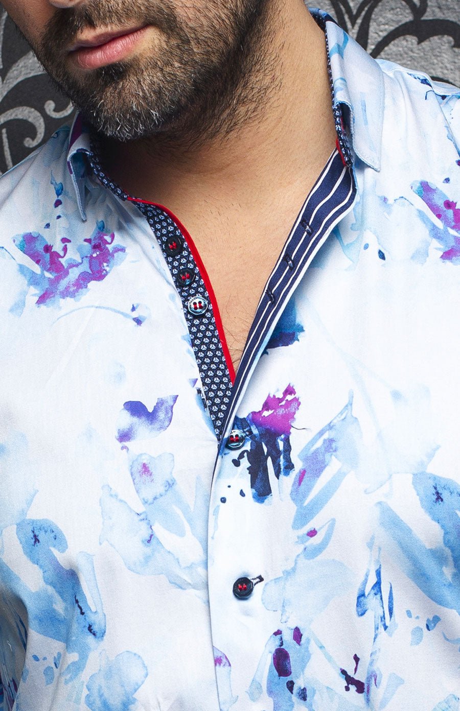 Chemise | TOLEMAN, Light blue / Purple - AU NOIR