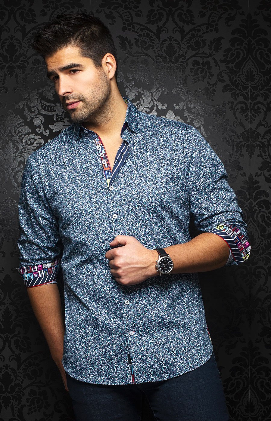 FIORE, green / navy - AUNOIR