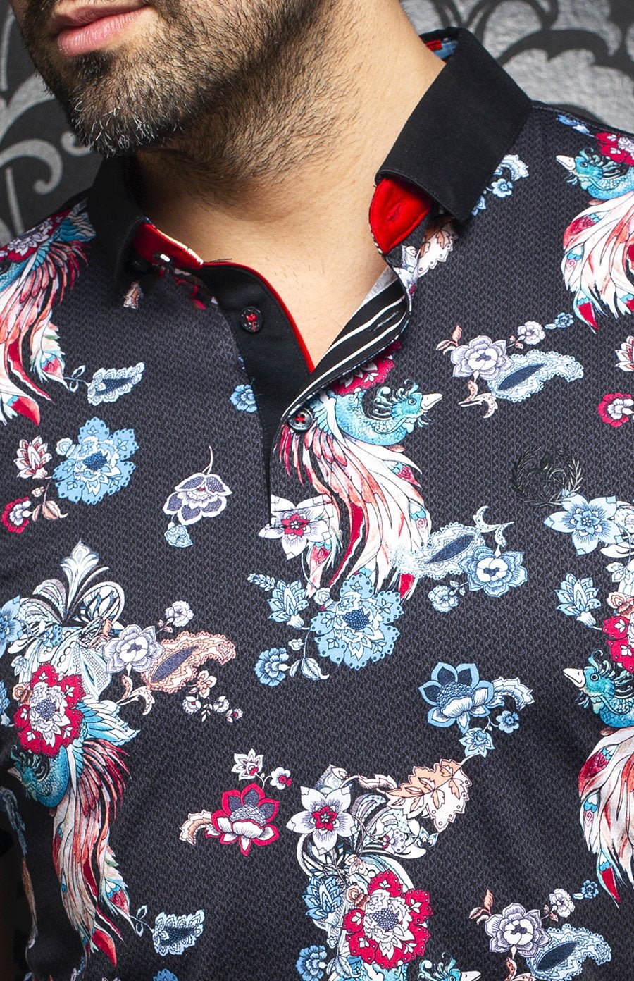 Polo | MACKAY, Black / Multi - AU NOIR