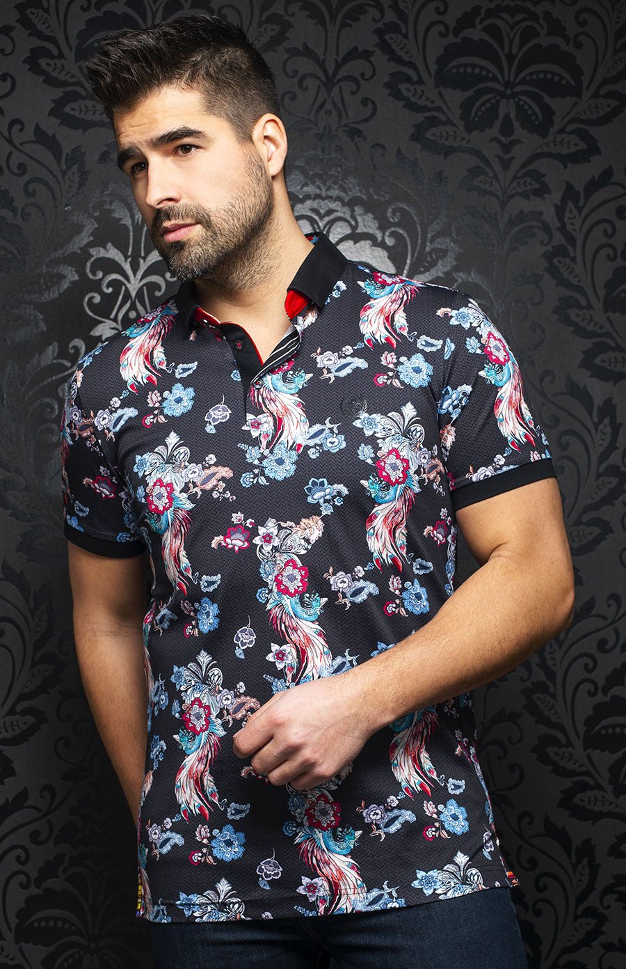 Polo | MACKAY, Black / Multi - AU NOIR