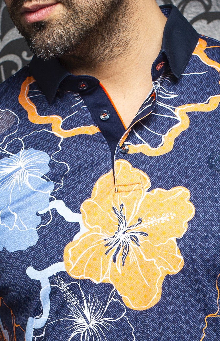 Polo | MOLOKAI, Navy / Orange - AU NOIR