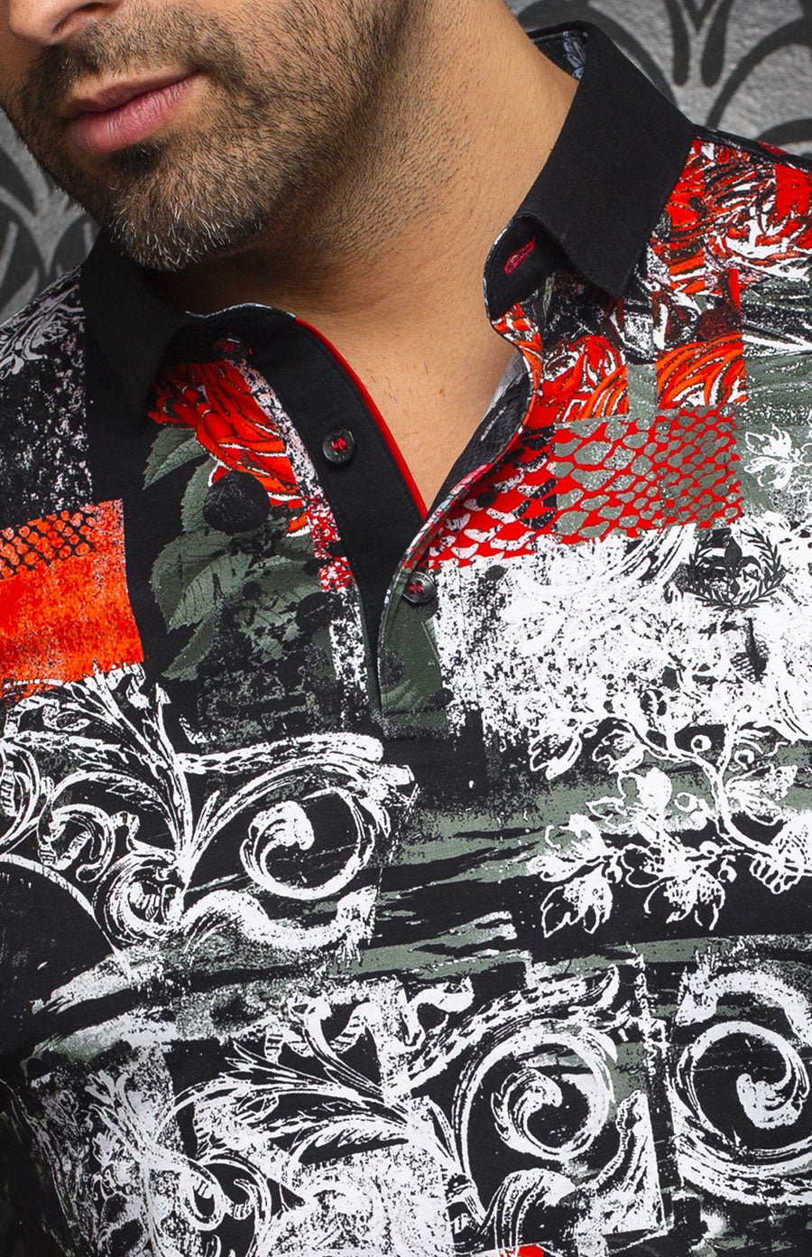 Polo | PADILLA, Black / Red - AU NOIR