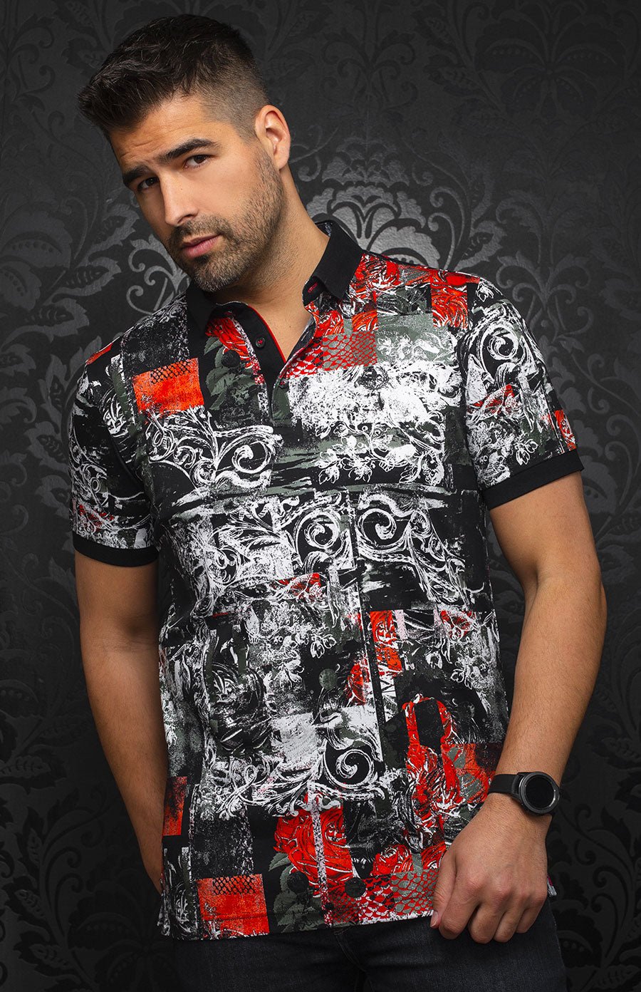 Polo | PADILLA, Black / Red - AU NOIR