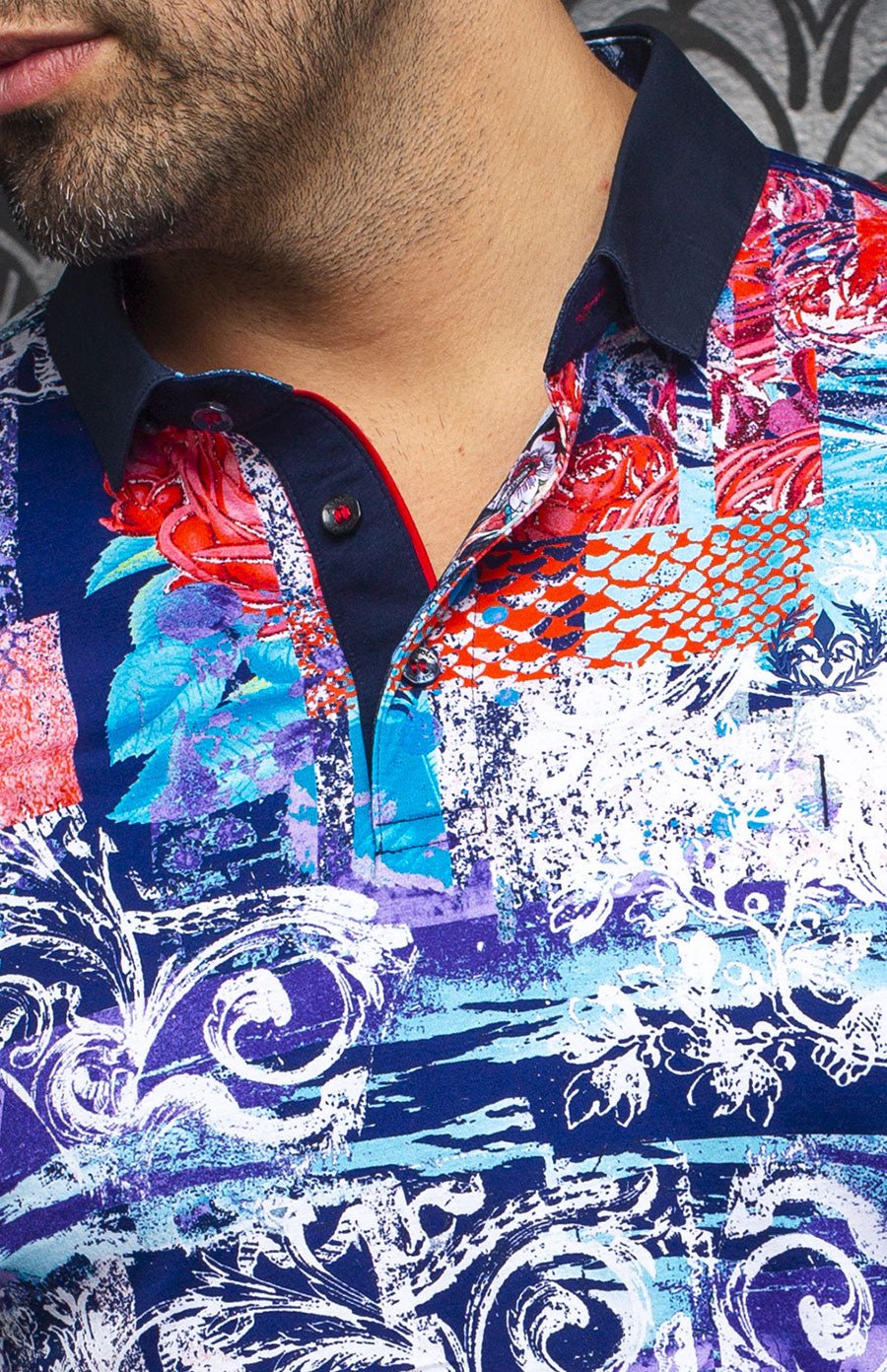 Polo | PADILLA, Turquoise/ NAvy - AU NOIR