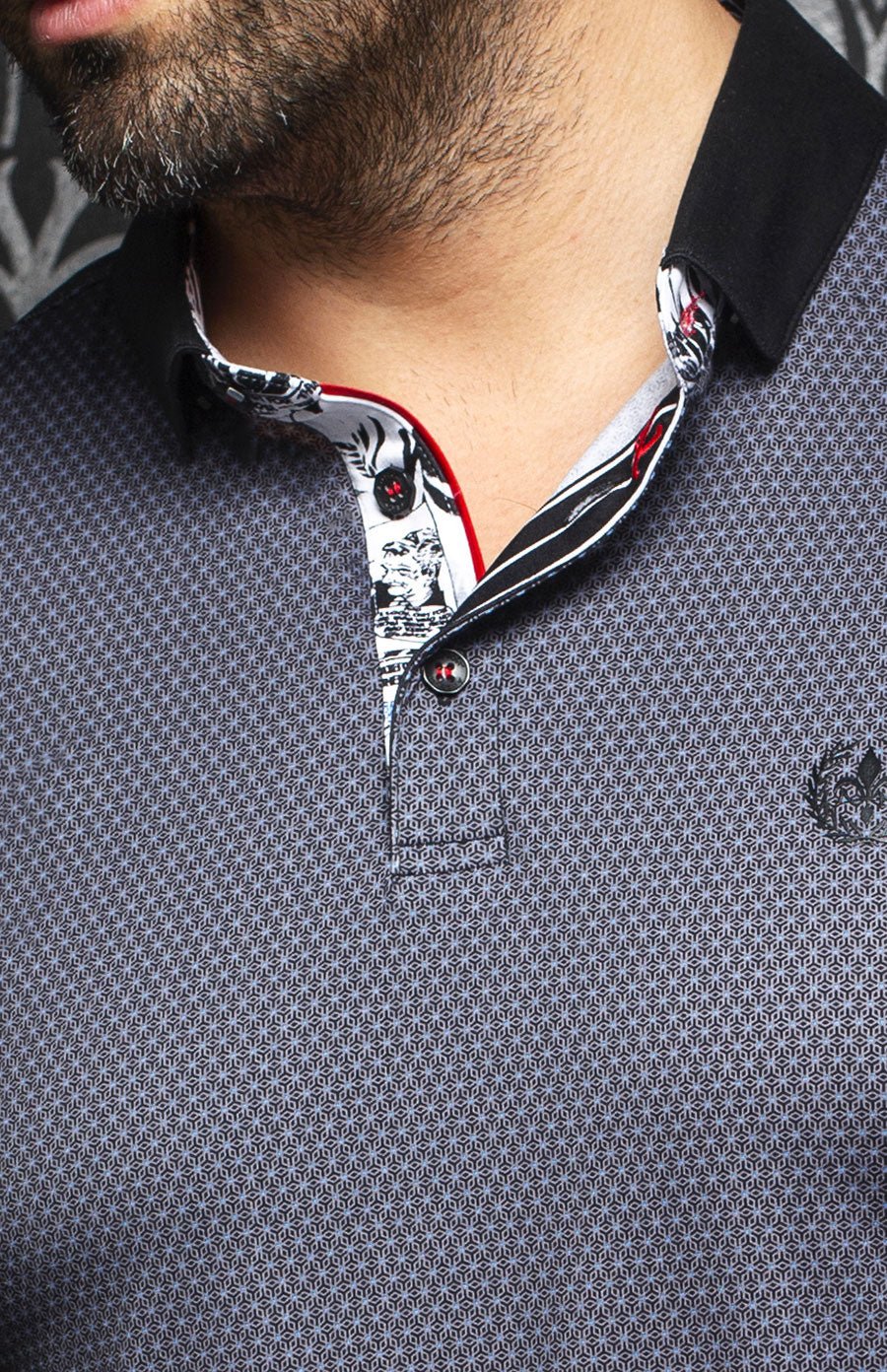 Polo | SAN MARCOS, Black / Royal - AU NOIR