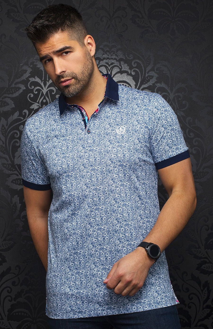 Polo | SEGUIN, Navy / White - AU NOIR