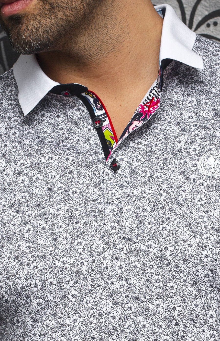 Polo | SEGUIN, White / Black - AU NOIR
