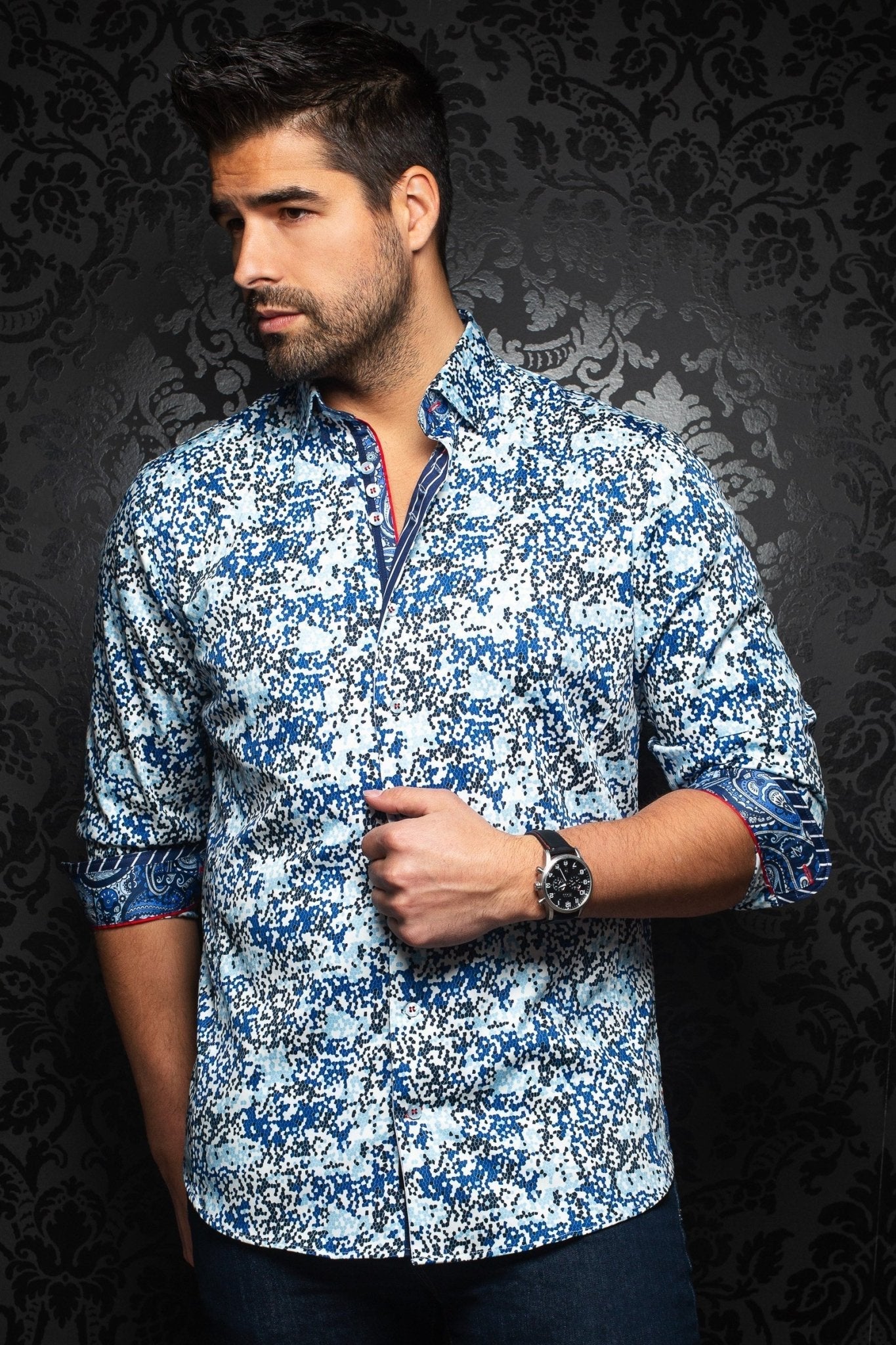 Shirt | Odysee White Blue - AUNOIR