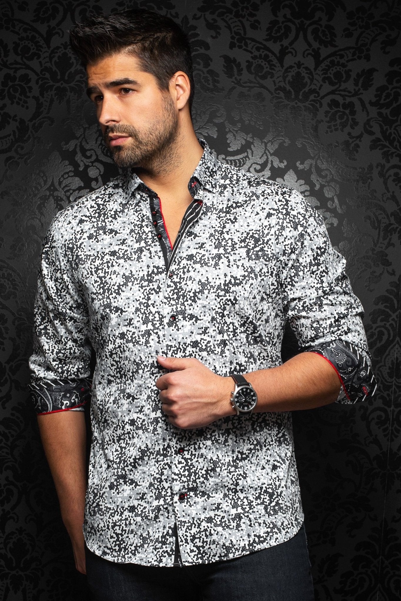 Shirt | Odysee White Grey - AUNOIR