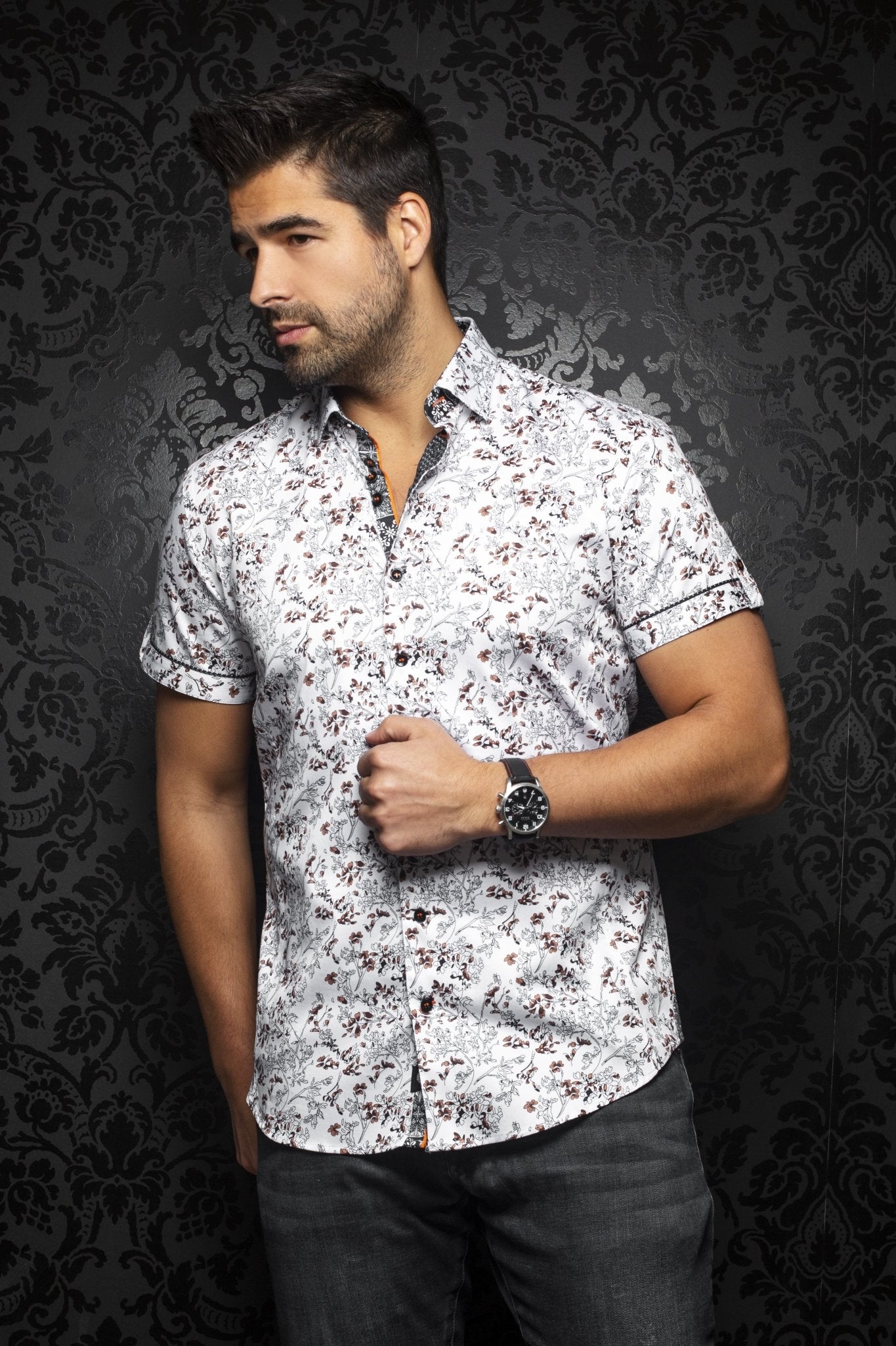 Short-Sleeve Shirt | Lucas brown - AUNOIR