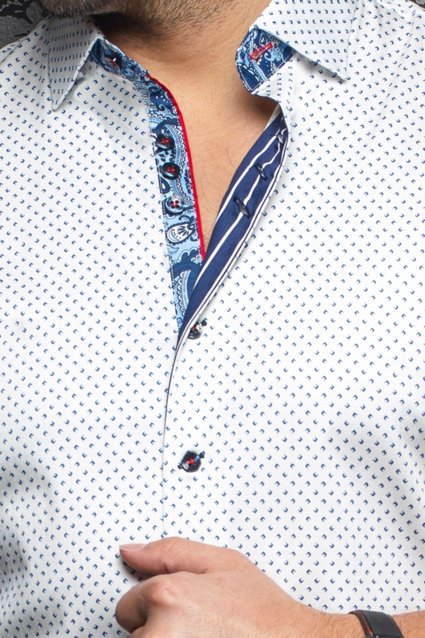 Short-Sleeve Shirt | Wexler White Blue - AUNOIR