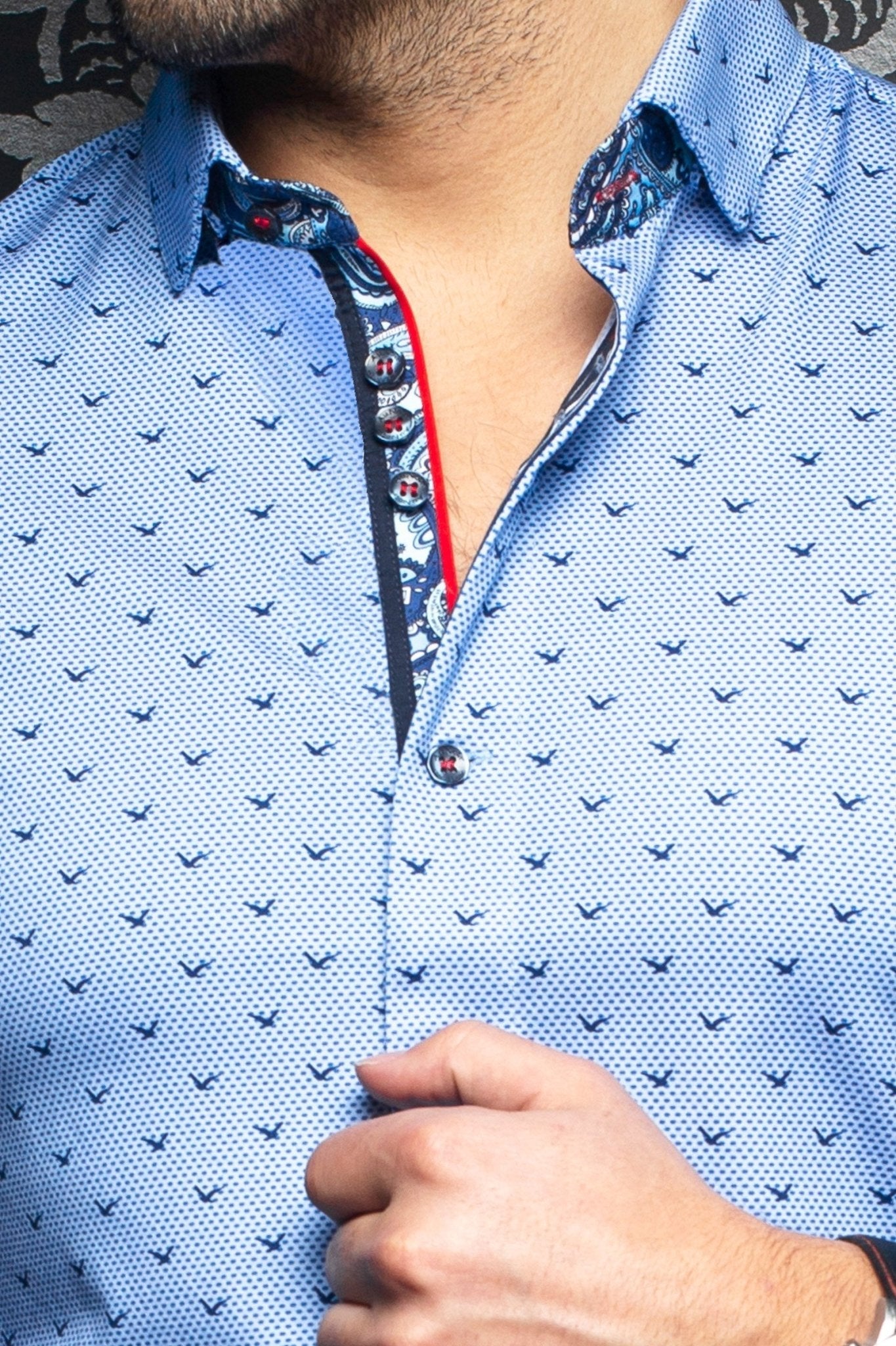 Stretch Short Sleeve Shirt | Naxos Light Bue - AUNOIR