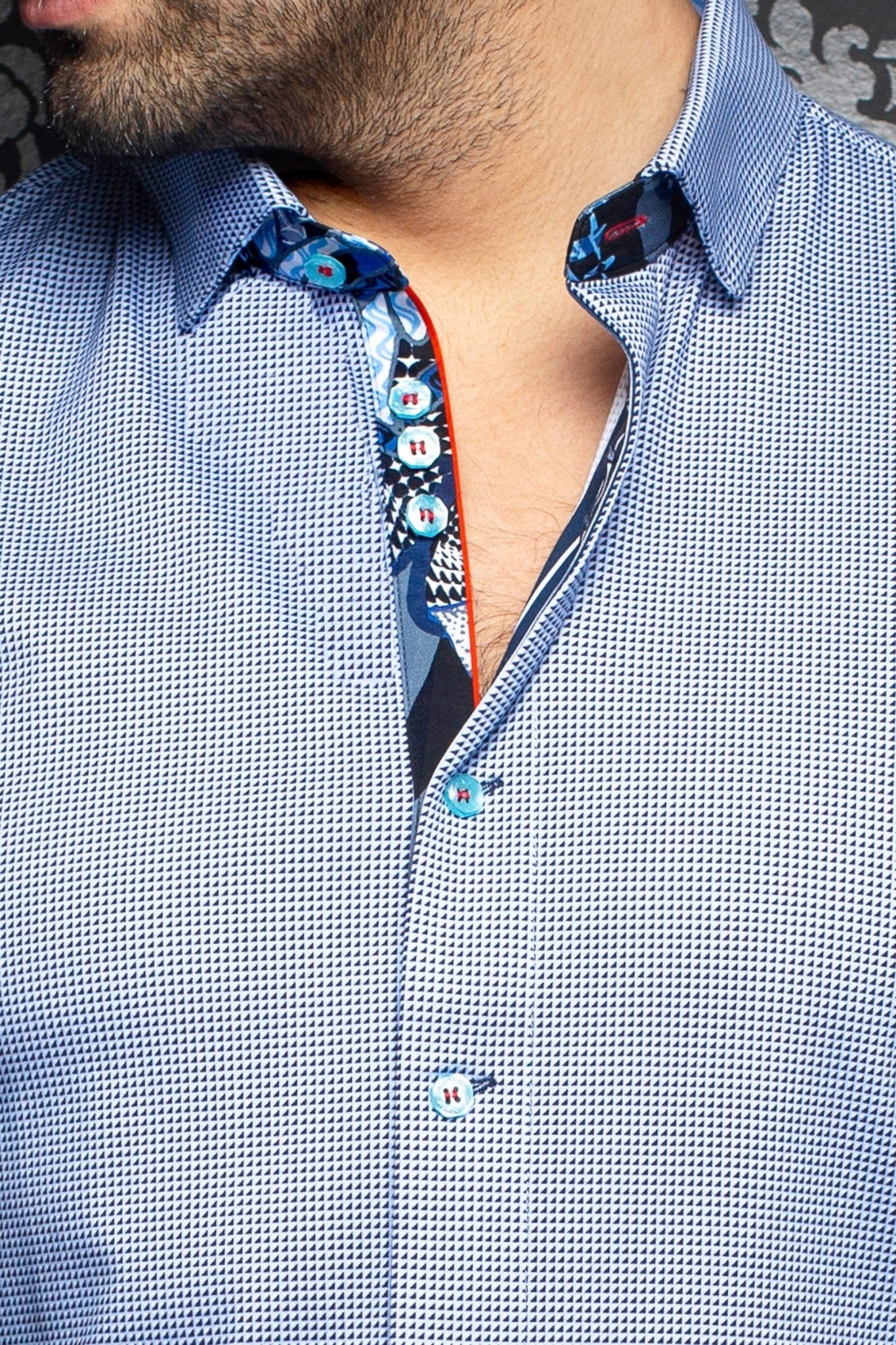 Stretch Short Sleeve Shirt | Valdes Light Blue - AUNOIR