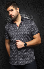 Chemise manches courtes | GAMBIER, Black - AU NOIR