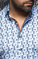 Chemise manches courtes | GAMBIER, Light blue - AU NOIR