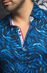 Chemise | PANTHERA, Blue - AU NOIR