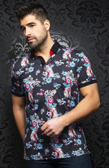 Polo | MACKAY, Black / Multi - AU NOIR
