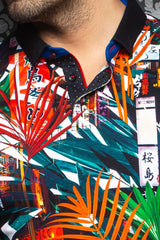 Short-Sleeve Polo | Newton White Multi - AUNOIR