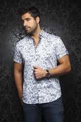 Short-Sleeve Shirt | Lucas blue - AUNOIR