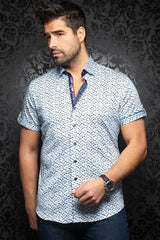 Short-Sleeve Shirt | Whisky Light Blue - AUNOIR
