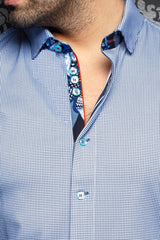 Stretch Short Sleeve Shirt | Valdes Light Blue - AUNOIR